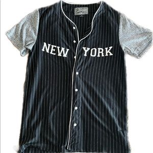 Brooklyn Cloth Mfg. Co. Trademark jersey shirt with buttons in a varsity style.